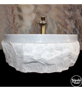 Gri Mermer Dışı Patlatma Dizayn Lavabo