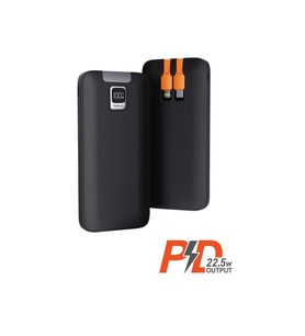 Hızlı Şarj Özellikli Dijital Şarj Göstergeli 10.000 Mah Taşınabilir 22.5 W Powerbank (Siyah)