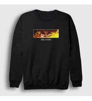 Presmono Unisex Siyah Rengoku Anime Demon Slayer Kimetsu No Yaiba Sweatshirt 309341tt