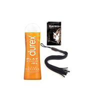 Durex Play Sıcak Dokunuş Bay Bayan Uyarıcılı Jel 100 ml + Siyah Püsküllü Deri Kırbaç + Hediye