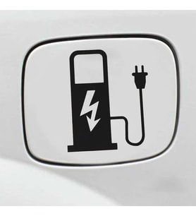 Elektirkli Araba Sarj İstasyonu Logosu Sticker Etiket 14 Cm 2 Adet Siyah