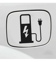 Elektirkli Araba Sarj İstasyonu Logosu Sticker Etiket 14 Cm 2 Adet Siyah