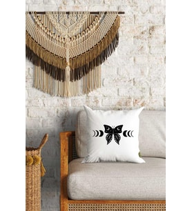 Zodyak Kelebek Desenli Çift Yön Dijital Baskılı Dekoratif Kırlent Kılıfı Yastık Kılıfı 39x39cm