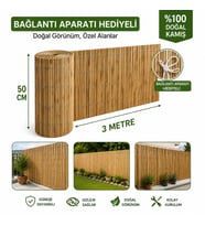 POLYBOTUM Premium Doğal Kamış Hasır Balkon Çiti 50x300 cm Sık Dokuma Dayanıklı Bahçe, Teras ve Balkon İçin Dekoratif Gizlilik Çiti