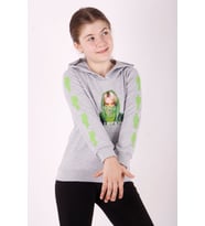 Toontoy Kız Çocuk Billie Eilish Baskılı Sweatshirt ( Gri-Melanj)