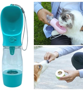 Home Taşınabilir Evcil Hayvan Suluğu – Seyahat Kabı, Kilitlenebilir Su Sızdırmaz Kap, Yürüyüş ve Koşu İçin Kedi Köpek Suluğu, Taşınabilir Seyyar Su Kabı 320 ml (Hazneli)