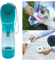 Home Taşınabilir Evcil Hayvan Suluğu – Seyahat Kabı, Kilitlenebilir Su Sızdırmaz Kap, Yürüyüş ve Koşu İçin Kedi Köpek Suluğu, Taşınabilir Seyyar Su Kabı 320 ml (Hazneli)
