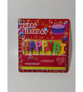 Nakres Yaş Pasta Mumu Pasta Süsü Happy Birthday Yazılı Renkli Pasta Mumu
