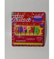 Nakres Yaş Pasta Mumu Pasta Süsü Happy Birthday Yazılı Renkli Pasta Mumu