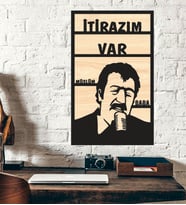 Müslüm Baba İtirazım Var Ahşap Duvar Tablo