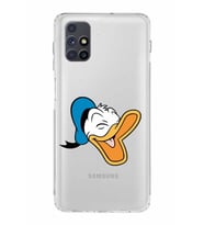 Samsung Galaxy M51  Kamera Korumalı Kapak Donald Duck Tasarımlı  Şeffaf  Kılıf