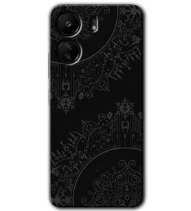 Xiaomi Redmi 13C Kılıf HD Desen Baskılı Kılıf - Siyah Mandala