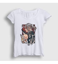 Presmono Kadın Beyaz Tengen Uzui Anime Demon Slayer Kimetsu No Yaiba T-Shirt 309419tt
