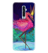 Oppo Reno 2Z 4 Lite 4 Pro 5 6 7 A31 Kılıf Desemli Silikon Queen Flamingo 1748