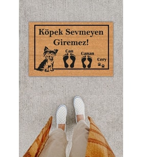 Kişiye Özel Üretim Sevimli Köpek Kapı Önü Paspası