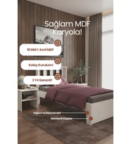 Stark Tek Kişilik MDF Karyola ve 2 Komodinli Set