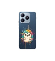 Realme C63 ile Uyumlu Splash Kirpi Tasarımlı Şeffaf Silikon Kılıf