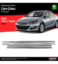 Opel Astra Uyumlu J Sedan Krom Cam Çıtası 4 Parça 2012 Üzeri