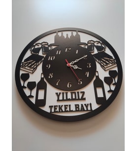 Tekel Bayi temalı saat (***iş yerine özel) kişiye özel isim Yazılı DUVAR SAATİ