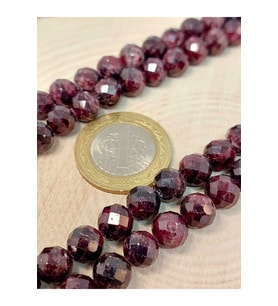 Lal (Granat) (Garnet) Taşı Faset Kesim YARIM Dizi 8mm (18cm uzunluğundadır)