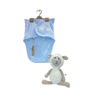 2416 Bebek Little Wishes Kuzucuk Nakışlı Mavi Kundak