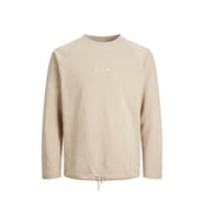 Jack Jones Jconavigator Sweat Crew Neck Erkek Günlük Sweatshirts 12229348-COBBLESTONE Krem