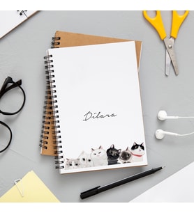 Sevimli Kediler Baskılı Defter Kişiye Özel