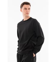 Maraton Regular Erkek Bisiklet Yaka Siyah Sweatshirt