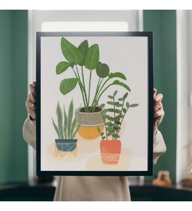 Minimalist Çizim Temalı Güneşin Yaprakları Tasarımlı Poster - Çerçevesiz