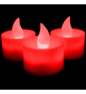 RED LİGHT CANDLES 24 ADET KIRMIZI LED IŞIKLI MUM KIRMIZI LED MUM KIRMIZI IŞIKLI MUM ROMANTİK LED MUM