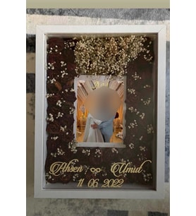 30x40 Cm Ledli Beyaz Gül Anı Çerçevesi! Ledli  Fotoğraf Çerçevesi! Gül Anı Çerçevesi-HKM Ticaret(Fotoğraf Hediye)