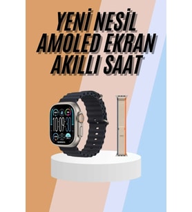 Mey İthalat® 49Mm Akıllı Saat Amoled Ekranlı Kadın Erkek Kol Saati Plastik Kordon