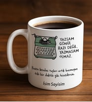 Komik - Esprili Kupa Bardak Daktilo Tasarımlı Komik Kupa Bardak