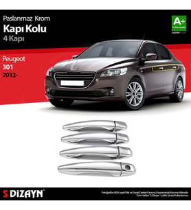Peugeot 301 Uyumlu Krom Kapı Kolu 4 Kapı 2012 Üzeri (Karışık)