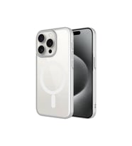 Apple iPhone 15 Pro Max Uyumlu Kılıf Wireless Şarj Özellikli Sert PC Zore Mat Riksos M-safe Kapak (Gümüş)