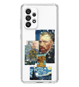 Samsung Galaxy A52 Uyumlu Van Gogh ve Sanatsal Tablolar Tasarımlı Şeffaf Telefon Kılıfı
