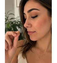 925 Ayar Gümüş Kırmızı Taşlı Burun Hızması Piercing Minimal L Şekilli Unisex Nose Stud