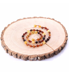 Kehribar (Fosilleşmiş Çam Reçinesi) Kolye 8 mm - M365