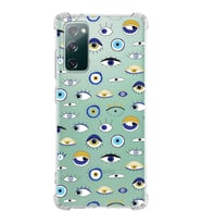 PrintiFy Samsung Galaxy S20 FE Uyumlu Nazar Boncuğu 2 Baskılı Şeffaf Köşe Korumalı Antişok Kılıf