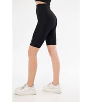 Lesa Wear Yüksek Bel Likralı Toparlayıcı Kısa Şort Tayt (Siyah)