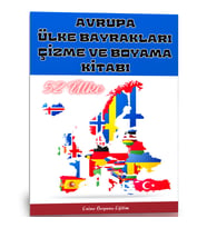 Avrupa Ülkeleri Bayrağı Çizme ve Boyama Kitabı