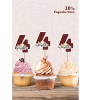 Safari Hayvanları Pastel 4 Yaşında CUPCAKE Süsü *10'lu Kalın Kağıt