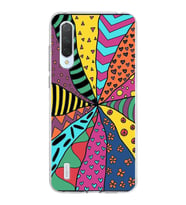 PrintiFy Xiaomi Mi 9 Lite ile Uyumlu 1mm Slim Fit Retro Renkler 4 Baskılı Şeffaf  Kılıf