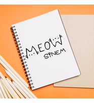 Kedi ( Meow ) Tasarımlı Defter Kişiye Özel