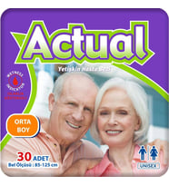 Actual Yetişkin Hasta Bezi Bel Bantlı M - Medium - Orta 30 Adet