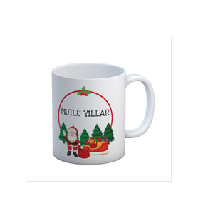 Kişiye Özel Yılbaşı Konseptli Mutlu Yıllar Kupa Bardak (Baskılı)