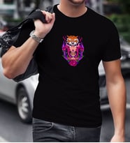 BK Gift Kaplan Tasarımlı Siyah T-Shirt-2