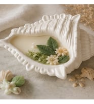 Deniz Kabuğu İçinde Okyanus Temalı Kokulu Aromaterapi Mum Dekoratif El Yapımı Tasarım Mum