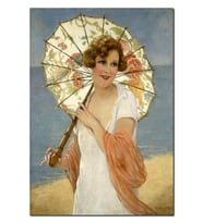 Ahşap Tablo François Martin Kavel Fransa Catherine La Rose Yaz Şemsiyeli (50x70 Cm Boyut)