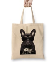 French Bulldog Wearing Sunglasses Trendy Bez Çanta Uzun Saplı